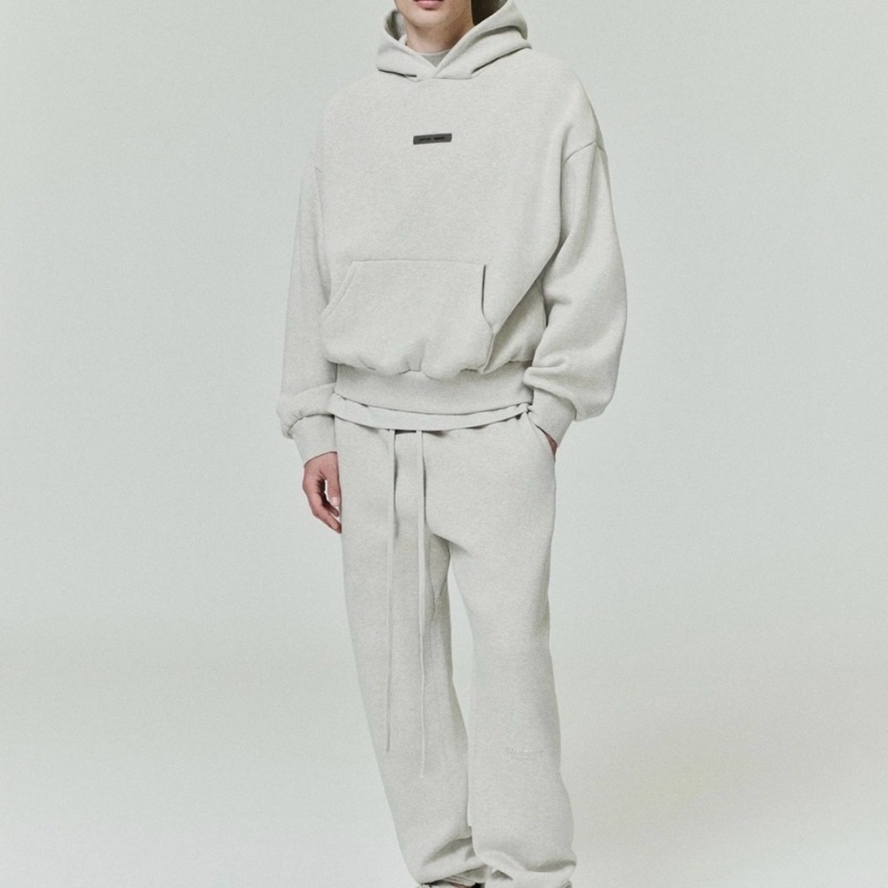 NWT ESSENTIALS FEAR OF GOD HEATHER STONE HOODIE SMALL - Picture 2 of 4